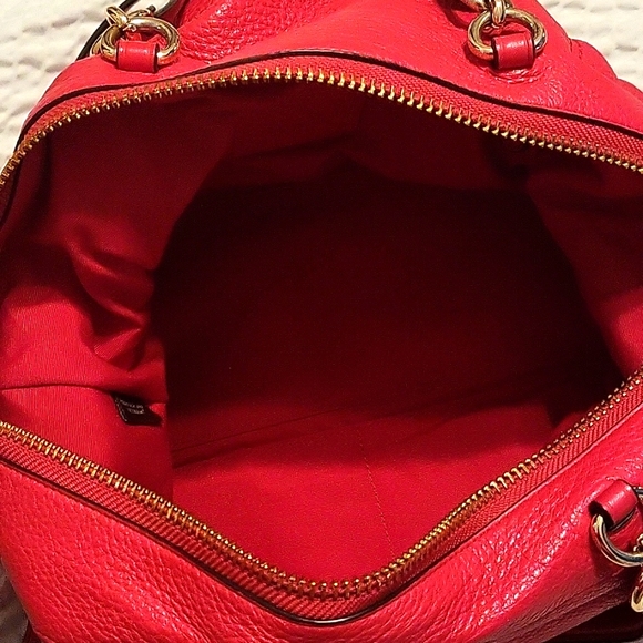 Coach coral/magenta Lenox satchel w/crossbody strap - Picture 4 of 5